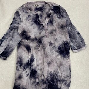 Umgee Black and Gray Tie-Dye Top